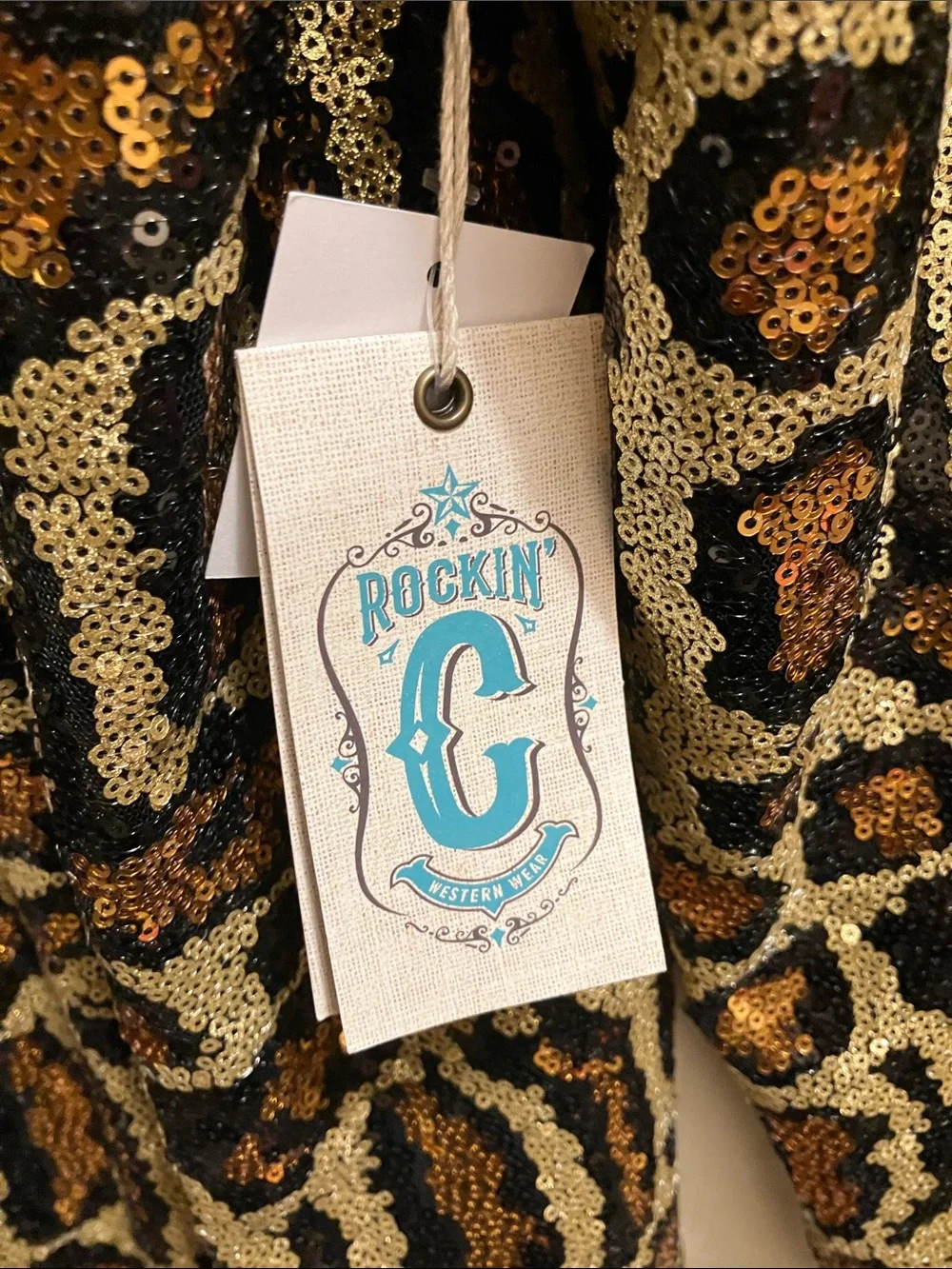 Rockin' Jellybean Gold & Black Sequin Leopard Trench Coat